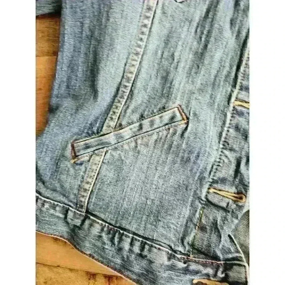 Levi Strauss Signature Sz S Trucker Jean Jacket Womens Blue Denim - Picture 8 of 9